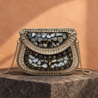Noor Shell Mosaic Crescent Purse | MyJhumki