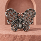 Noorjahan Oversized Oxidised Butterfly Ring | MyJhumki