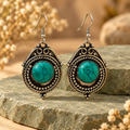 Raaga Turquoise Stone Oxidised Drop Earrings | MyJhumki