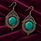 Raaga Turquoise Stone Oxidised Drop Earrings | MyJhumki