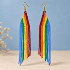 Rainbow Cascade Beaded Earrings | MyJhumki
