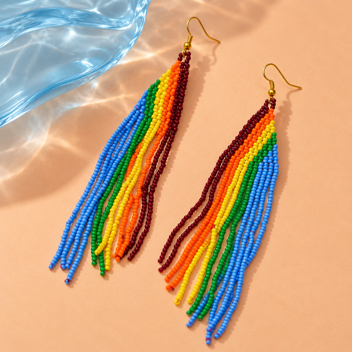 Rainbow Cascade Beaded Earrings | MyJhumki