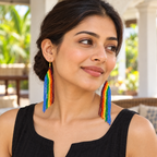 Rainbow Cascade Beaded Earrings | MyJhumki