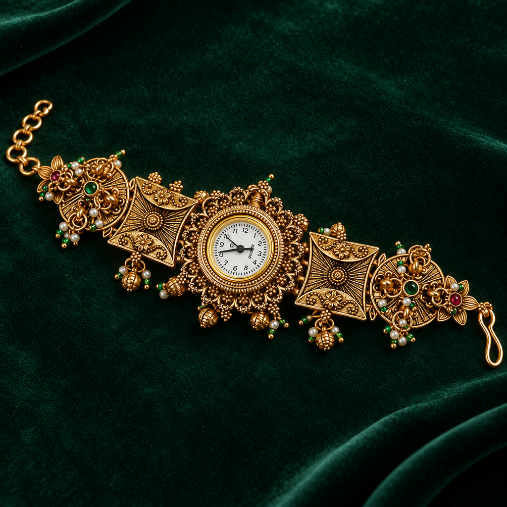 Rajsi Peacock Filigree Kashmiri Watch | MyJhumki