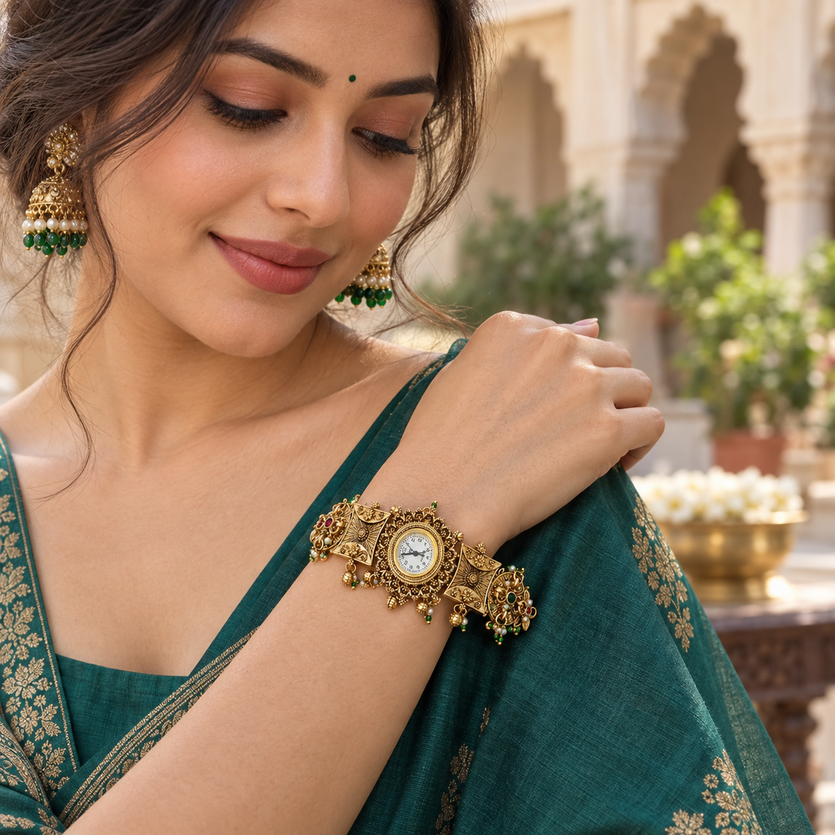 Rajsi Peacock Filigree Kashmiri Watch | MyJhumki