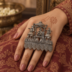 Rajwada Darbar Oxidised Statement Ring | MyJhumki