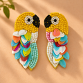 Rangila Parrot Beaded Statement Earrings | MyJhumki