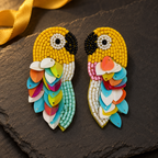 Rangila Parrot Beaded Statement Earrings | MyJhumki