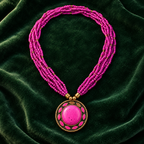 Rangini Pink Multistrand Pendant Necklace | MyJhumki