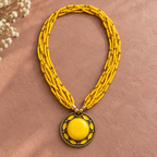 Rangini Yellow Multistrand Pendant Necklace | MyJhumki