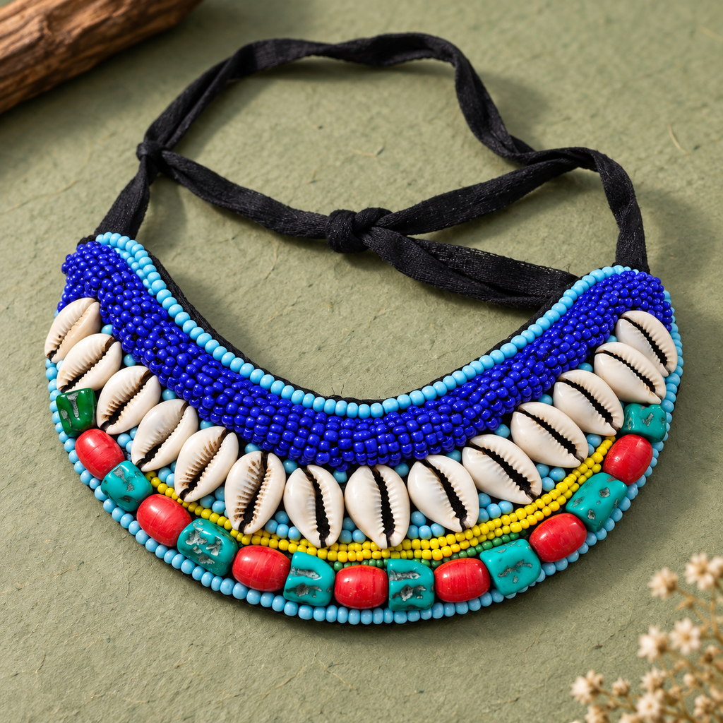 Rangrez Cowrie Garba Necklace | MyJhumki