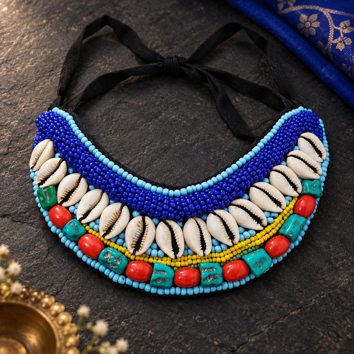 Rangrez Cowrie Garba Necklace | MyJhumki