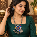 Rangrez Mandala Ghungroo Necklace Set | MyJhumki