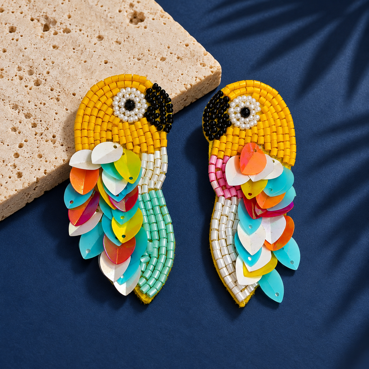 Rangrez Multicolour Parrot Statement Earrings | MyJhumki
