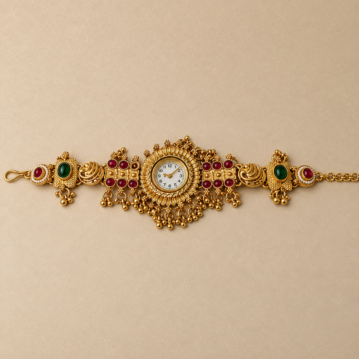 Rangrez Ruby Emerald Kashmiri Jewellery Watch by MyJhumki