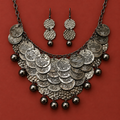 Rivaayat Coin Cascade Oxidised Necklace Set | MyJhumki