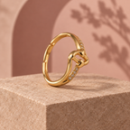 Saath Interlocking Heart Gold-Tone Ring | MyJhumki