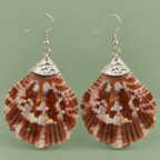 Samudra Chocolate Ivory Scallop Shell Earrings | MyJhumki