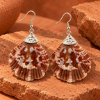 Samudra Chocolate Ivory Scallop Shell Earrings | MyJhumki