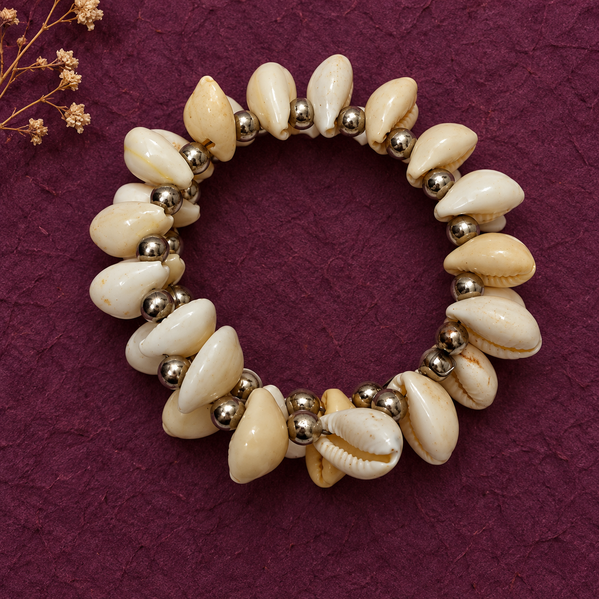 Samudra Ivory Cowrie Shell Bracelet | MyJhumki