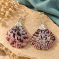 Samudra Mauve Scallop Shell Earrings | MyJhumki