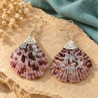 Samudra Mauve Scallop Shell Earrings | MyJhumki