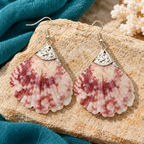 Samudra Rose Ivory Scallop Shell Earrings | MyJhumki