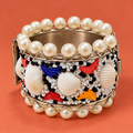 Samudrika Cowrie Shell Pearl Cuff Bracelet | MyJhumki