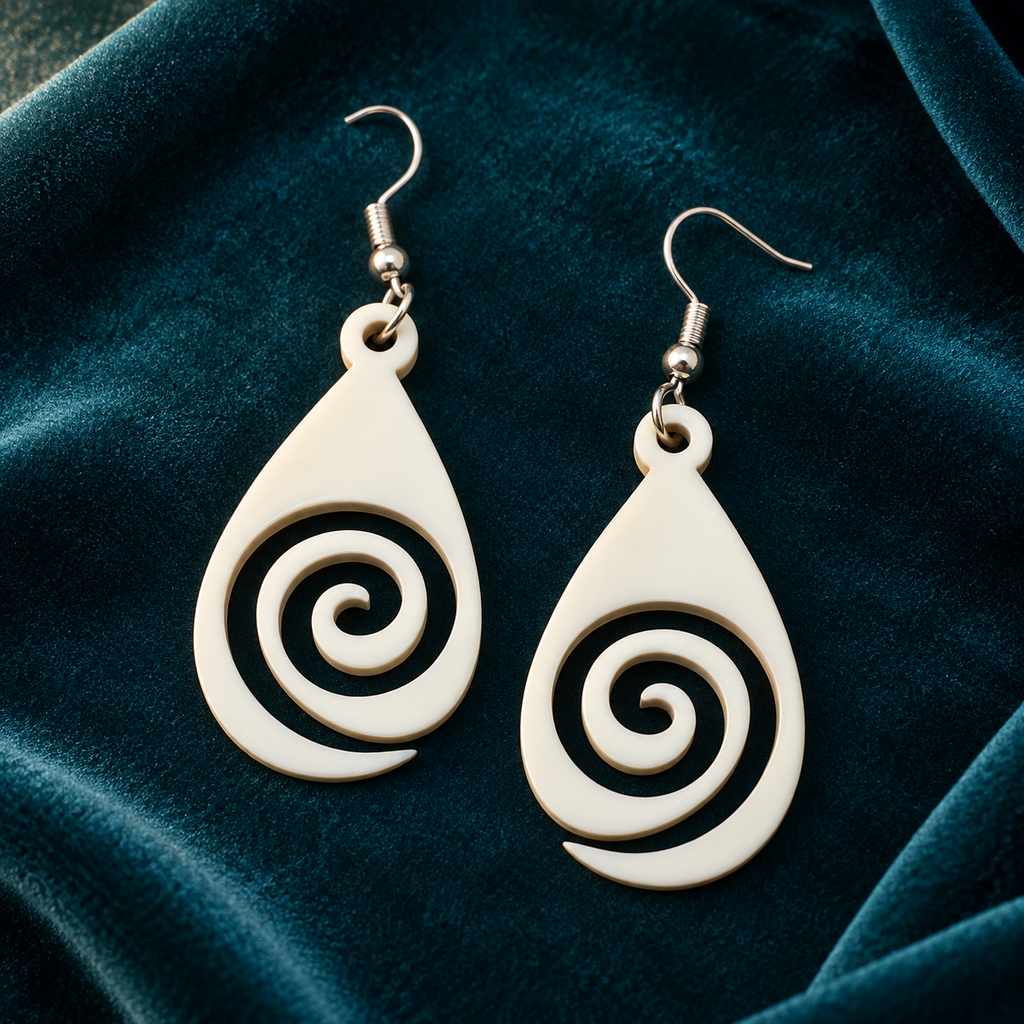 Shweta Spiral Teardrop Earrings | MyJhumki