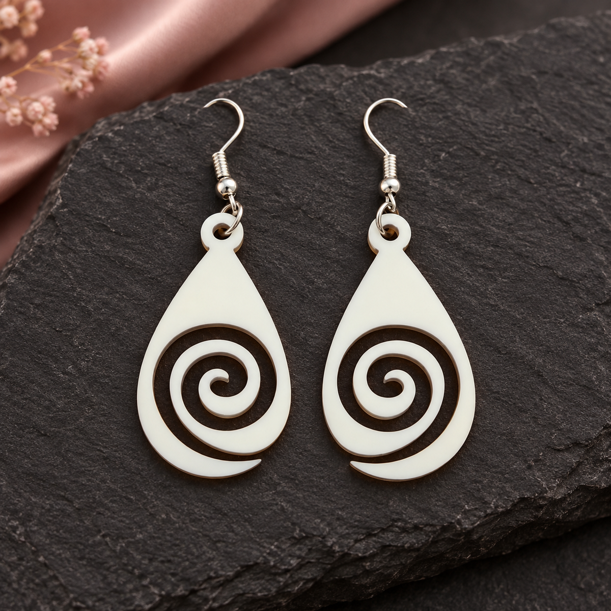 Shweta Spiral Teardrop Earrings | MyJhumki