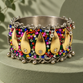 Sunehri Paisley Multicolour Cuff Bracelet | MyJhumki