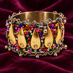 Sunehri Paisley Multicolour Cuff Bracelet | MyJhumki