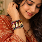 Sunehri Paisley Multicolour Cuff Bracelet | MyJhumki
