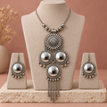 Surya Aaina Lattice Mirror Tassel Necklace Set | MyJhumki