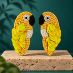 Surya Yellow Parrot Statement Earrings | MyJhumki