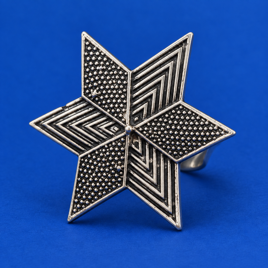 Taarika Geometric Star Statement Ring | MyJhumki