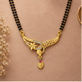 Tara Asymmetric Floral Gold-Tone Mangalsutra by MyJhumki