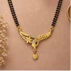 Tara Asymmetric Floral Gold-Tone Mangalsutra by MyJhumki
