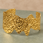 Tavisha Organic Hammered Gold Cuff Bracelet | MyJhumki