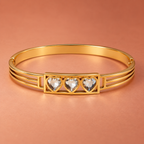 Tridil Three Heart Gold Bracelet | MyJhumki
