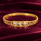 Tridil Three Heart Gold Bracelet | MyJhumki