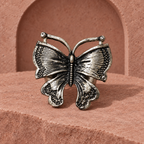 Udaan Sculpted Oxidised Butterfly Ring | MyJhumki