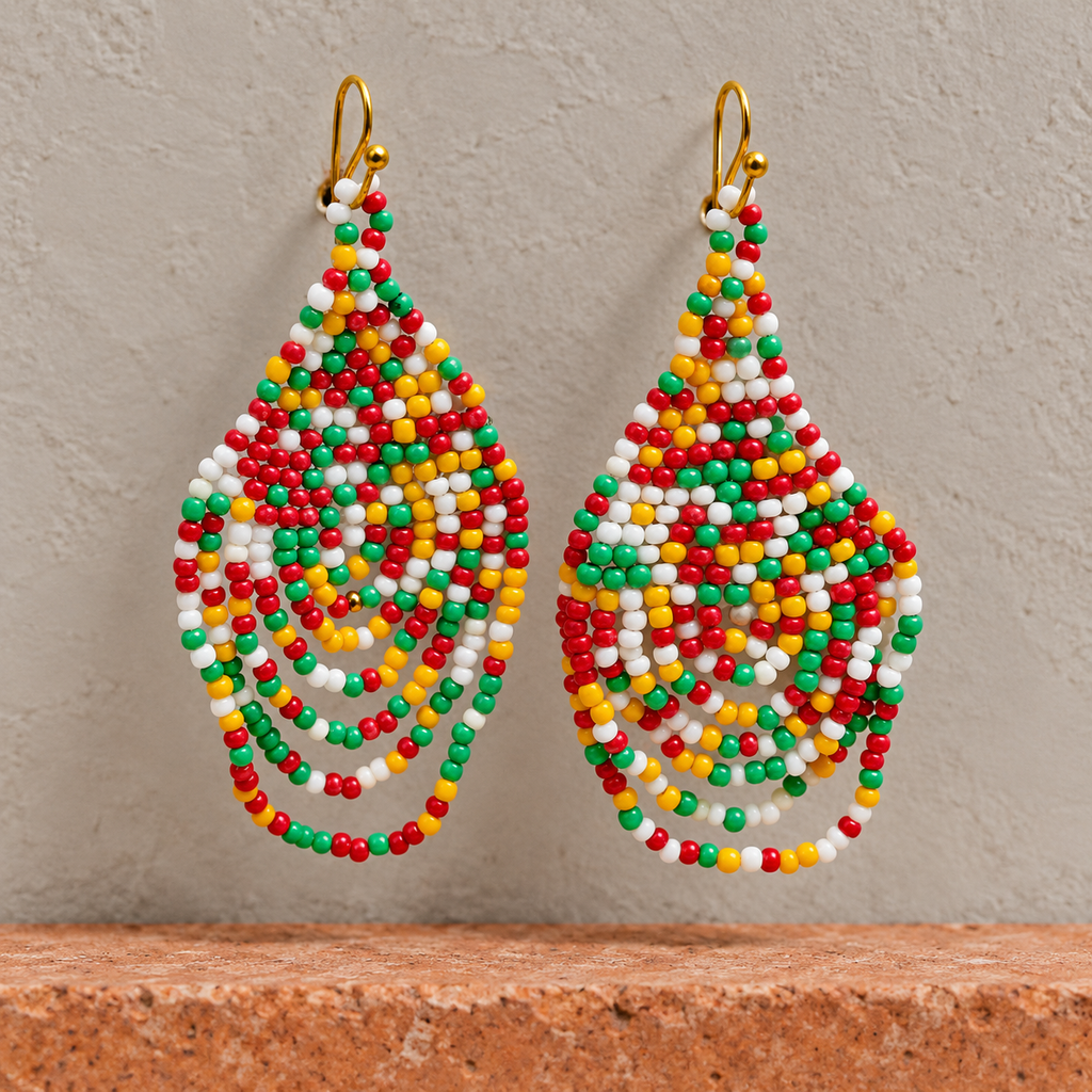 Utsav Multicolour Loop Teardrop Earrings | MyJhumki