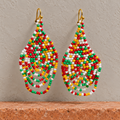 Utsav Multicolour Loop Teardrop Earrings | MyJhumki