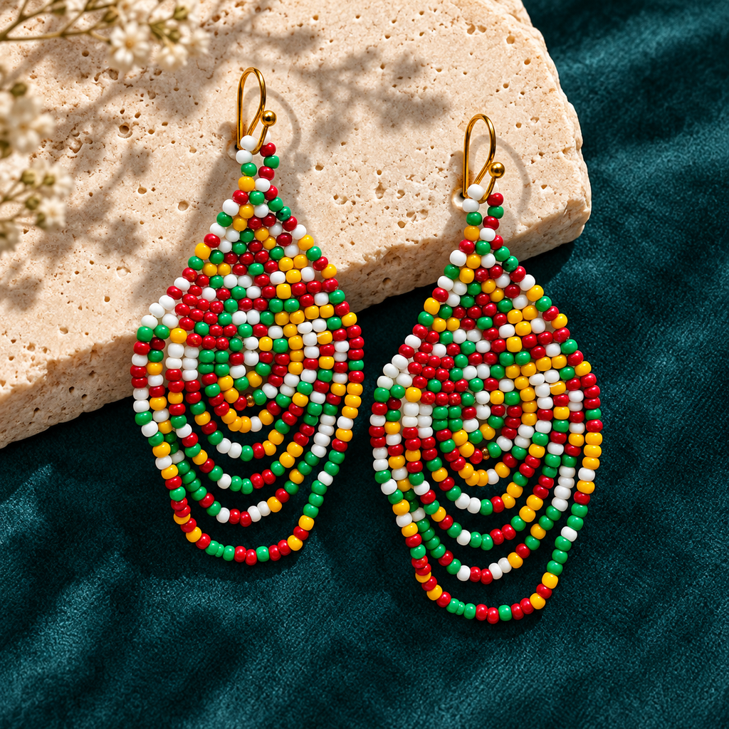 Utsav Multicolour Loop Teardrop Earrings | MyJhumki