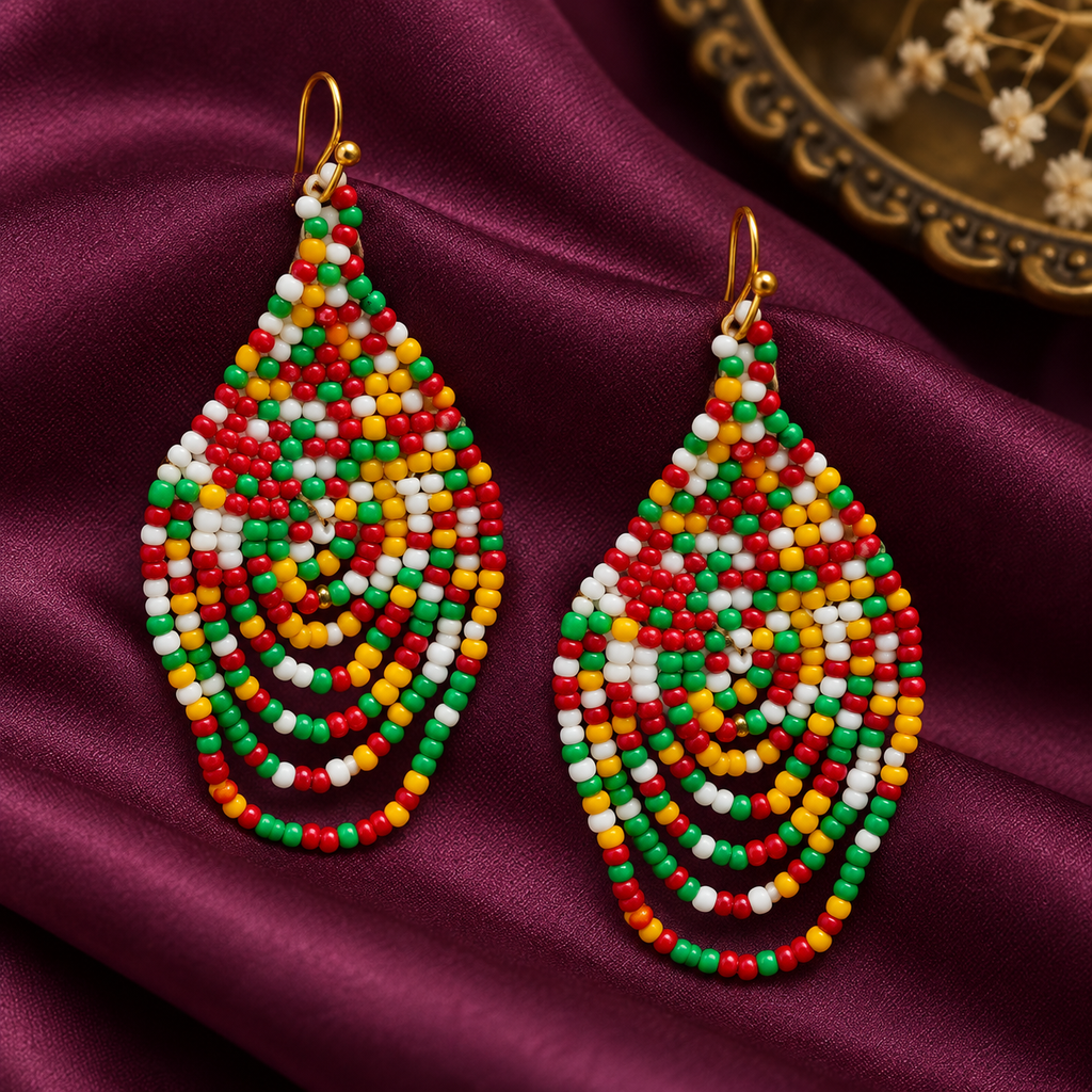 Utsav Multicolour Loop Teardrop Earrings | MyJhumki