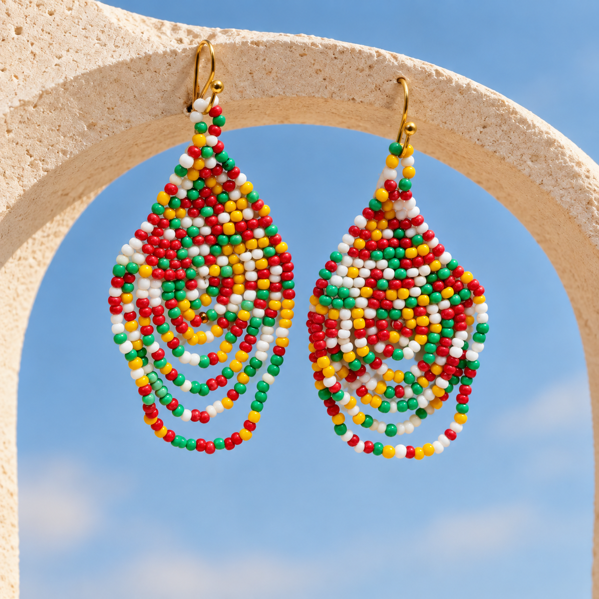 Utsav Multicolour Loop Teardrop Earrings | MyJhumki