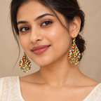 Utsav Multicolour Loop Teardrop Earrings | MyJhumki