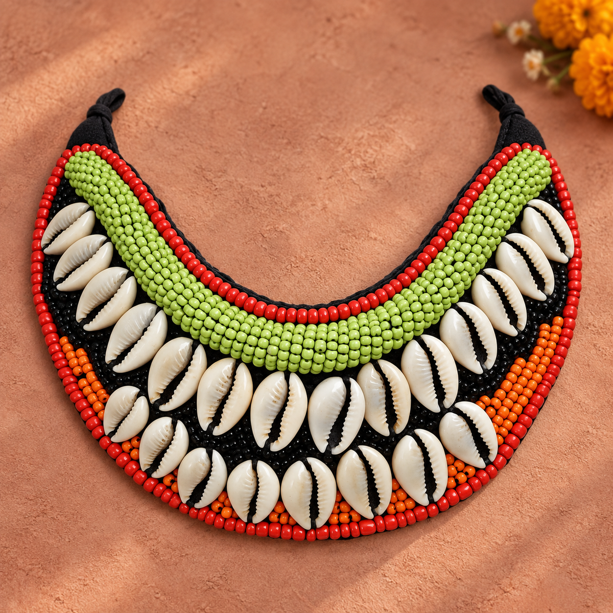 Vanra Double Cowrie Garba Necklace | MyJhumki
