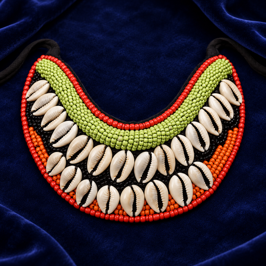 Vanra Double Cowrie Garba Necklace | MyJhumki